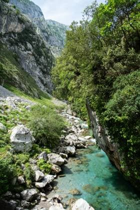 Gipfel und Felsen in der Schlucht des Tejos (Fluss) bei Bulnes, im Nationalpark und UNESCO-Biosphärenreservat Picos de Europa in Asturien, Nordspanien. Juni 2023 Nordspanien erwandern *** Peaks and rocks in the Tejos River Gorge near Bulnes, in the Picos de Europa National Park and UNESCO Biosphere Reserve in Asturias, northern Spain June 2023 Hiking Northern Spain 20230614DSC_4786