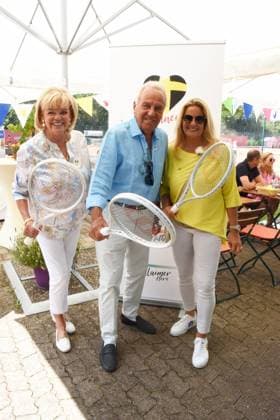 Margot Steinberg Wirt Silja Steinberg Wirtin Organisatoren Oberhaching-Muenchen 23.07.2023 Sportpark Beutelstahl Oberhaching Muenchner Herz 3. Grosses Benefiz Doppelturnier Muenchen