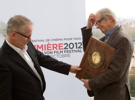 Lumiere 2012 Grand Lyon Film Festival - Lyon Ken Loach and Thierry Fremaux pose at a photocall during the Lumiere 2012 Grand Lyon Film Festival in Lyon, France on October 21, 2012. Photo by Vincent Dargent ABACAPRESS.COM Lyon France  Copyright: xDargentxVincent ABACAx 339231_007 DargentxVincent ABACAx 339231_007 