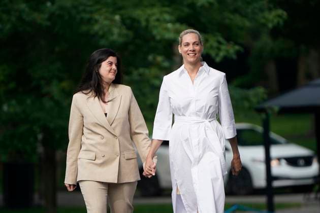 July 26, 2023, Ottawa, ON, Canada: Pascale St-Onge, right, arrives for a cabinet swearing-in ceremony at Rideau Hall in Ottawa on Wednesday, July 26, 2023. Ottawa Canada  - ZUMAc35_ 20230726_zaf_c35_034 Copyright: xAdrianxWyldx