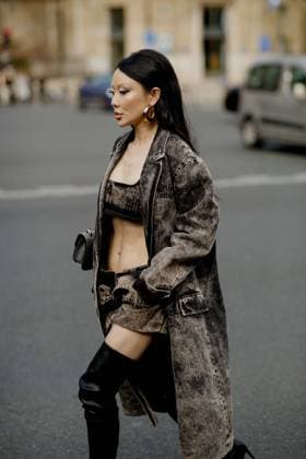 Fashion Trend Report 2023: Double Denim PFW - Street Style Street style, Jessica Wang arriving at Miu Miu Fall-Winter 2023-2024 show, held at Palais d Iena, Paris, France, on March 7, 2023. Photo by Marie-Paola Bertrand-Hillion ABACAPRESS.COM Paris France  Copyright: xBertrand-HillionxMarie-Paola ABACAx 846143_071 Bertrand-HillionxMarie-Paola ABACAx 846143_071 