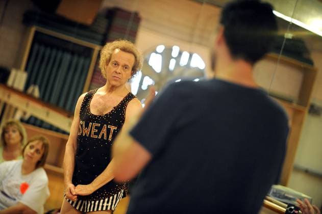 Richard Simmons opened the doors to his exercise studio - Los Angeles Fitness guru Richard Simmons opened the doors to his Beverly Hills exercise studio, Slimmons, at no charge in Los Angeles, January 9, 2011. Simmons conducted a motivational seminar and exercise class for all participants and offered advice and inspiration for people who need help taking off those unwanted pounds. He also offered free one year memberships to Slimmons for 25 attendees. Photo by Lionel Hahn ABACAPRESS.COM Los Angeles CA United States  Copyright: xHahnxLionel ABACAx 259242_015 HahnxLionel ABACAx 259242_015 