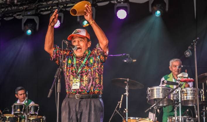Los Weblers De Iquitos.Womad Festival 23.MalmesburyWiltshire UK.28.07.2023 From Peru Los Weblers Iquitos performing on the Charlie Gillet Stage Los Weblers De Iquitos.Womad Festival 23.MalmesburyWiltshire UK.28.07.2023 From Peru Los Weblers Iquitos performing on the Charlie Gillet Stage, Credit:Charlie Bryan Avalon  Copyright: xCharliexBryanx xAvalonx 0792813246