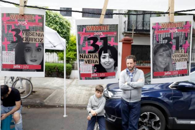 July 30, 2023, Mexico City, Mexico: Family members, activists, and friends of Ruben Espinosa Becerril, Nadia Vera, Mile Virginia Martin, Yesenia Quiroz, and Olivia Alejandra Negrete, murdered on July 31, 2015 in an apartment in the Narvarte neighborhood ; pay homage to 8 years of the multi-homicide and demand justice at the scene of the crime in Mexico City. on July 30, 2023 in Mexico City, Mexico Mexico City Mexico - ZUMAe321 20230730_zia_e321_015 Copyright: xLuisxBarronx