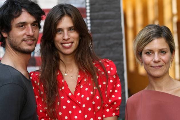 Polisse Press Conference - Lille (L-R) French actor Jeremie Elkaim, director Maiwenn Le Besco and actress Marina Fois during a press conference to promote Le Besco s film Polisse at Hotel Gantois in Lille, northern France on September 28, 2011. Photo by Sylvain Lefevre ABACAPRESS.COM Lille France  Copyright: xLefevrexSylvain ABACAx 291636_001 LefevrexSylvain ABACAx 291636_001 