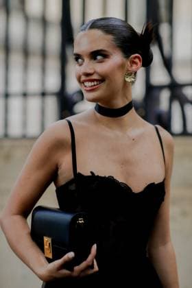 PFW - Street Style Street style, Sara Sampaio arriving at Zuhair Murad Fall-Winter 2023-2024 Haute Couture show, held at Hotel Potocki, Paris, France, on July 5, 2023. Photo by Marie-Paola Bertrand-Hillion ABACAPRESS.COM Paris France  Copyright: xBertrand-HillionxMarie-Paola ABACAx 862581_059 Bertrand-HillionxMarie-Paola ABACAx 862581_059 