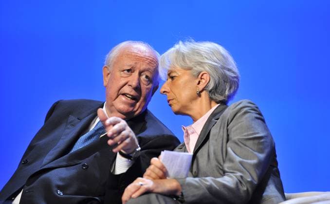 Presidential party UMP s national council at Mutualite - Paris Marseille Mayor Jean-Claude Gaudin and Minister for Economy Christine Lagarde during presidential party UMP s (Union for a Popular Movement) national council at Mutualite in Paris, France on July 5, 2008. Photo by Christophe Guibbaud ABACAPRESS.COM Paris France  Copyright: xGuibbaudxChristophe ABACAx 157563_25 GuibbaudxChristophe ABACAx 157563_25 