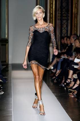 Paris Spring-Summer 2009 Ready To Wear Fashion Week - Balmain Runway Anja Rubik displays a creation by designer Christophe Decarnin during Balmain Spring-Summer 2009 Ready To Wear presentation at the Westin Hotel in Paris, France on September 28, 2008. Photo by Alain Gil-Gonzalez ABACAPRESS.COM Paris France  Copyright: xGil-GonzalezxAlain ABACAx 165188_15 Gil-GonzalezxAlain ABACAx 165188_15 