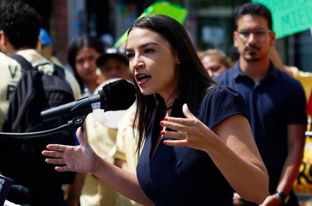 Democratic Rep. Alexandria Ocasio-Cortez and Street Vendor Project advocates address Corona Plaza s street vendor crackdown and call for the continuation of locally led efforts to improve and formalize the vendor market in the plaza, and an increase to the number of street vendor licenses the city can issue per year on Wednesday, August 2, 2023 in New York City.  NYP20230802113 JOHNxANGELILLO