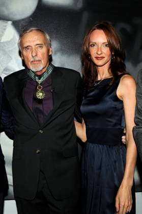 Dennis Hopper receives the French Order of Commandeur des Arts et des Lettres Dennis Hopper poses with his wife Victoria Hopper at the Cinematheque in Paris, France on October 13, 2008, after Dennis Hopper receiving the Commandeur of the Ordre des Arts et des Lettres award on the sideline of the avant-premiere of the exhibition Dennis Hopper et le nouvel Hollywood (Dennis Hopper and the new Hollywood). Photo by Mehdi Taamallah ABACAPRESS.COM Paris France  Copyright: xTaamallahxMehdi ABACAx 166624_007 TaamallahxMehdi ABACAx 166624_007 
