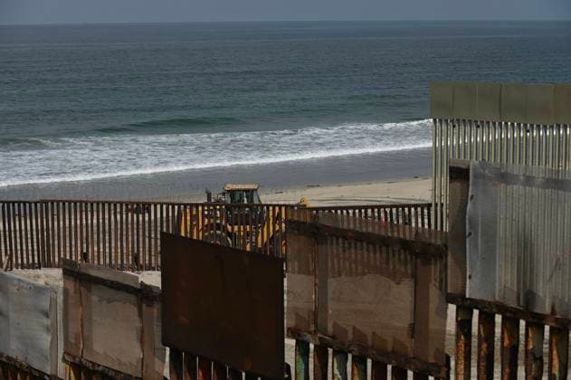 August 2, 2023, Tijuana, Baja California, Mexico: US-Mexico border construction on the secondary fence advanced in Playas de Tijuana on Wednesday, August 2, 2023, as 30-foot fence panels have been installed along with a new sliding gated fence entryway at the San Diego-Tijuana Friendship Park area. Cranes and construction workers have begun dismantling some of the primary fencing as well along the beach border that goes into the Pacific Ocean. Tijuana Mexico - ZUMAm180 20230802_zip_m180_002 Copyright: xCarlosxA.xMorenox