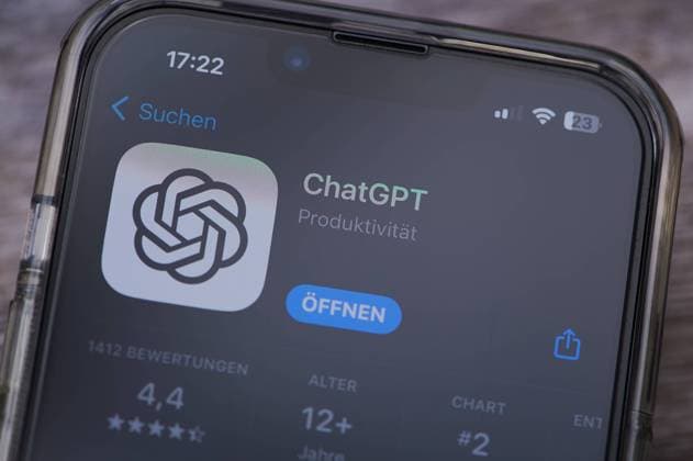 Mainz, Deutschland - 02. August 2023: Icon der Chat GPT AI App auf einem deutschen Smartphone im App Store *** Mainz, Germany 02 August 2023 Icon the Chat GPT AI App at a Germans Smartphone at App Store 1103501029