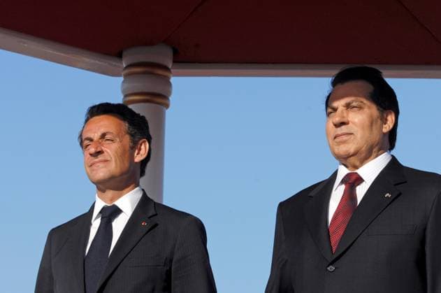 Tunisian President Zine el Abidine Ben Ali welcomes Nicolas Sarkozy in Tunis Tunisian President Zine el Abidine Ben Ali welcomes French President Nicolas Sarkozy at the Tunis-Carthage Airport, in Tunis, Tunisia on July 10, 2007. Photo by Christophe Guibbaud ABACAPRESS.COM Tunis Tunisia  Copyright: xGuibbaudxChristophe ABACAx 126820_22 GuibbaudxChristophe ABACAx 126820_22 