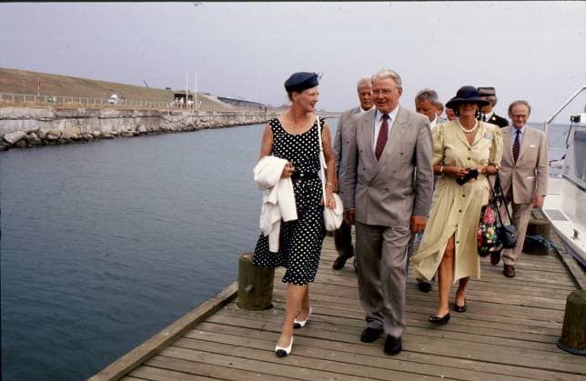 Korsor Nyborg Denmark,070-07-1992_ H.M.The Queen Margrete II and prince henerik (now late prince Henrik) visit storebaelt project, great link brigde and tunel and manage show thier projects to link Fune island and Sjealand Island to link Denmark. .Photo by Francis Joseph Dean Deanpictures.