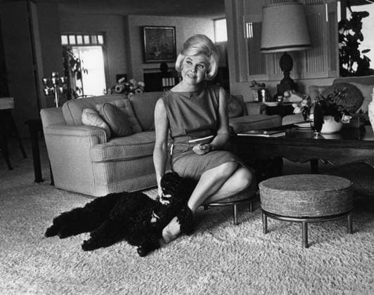 Doris Day At Home Actress Doris Day at her house with her dog Los Angeles United States  Copyright: xLeoxFuchsx R0024-Day
