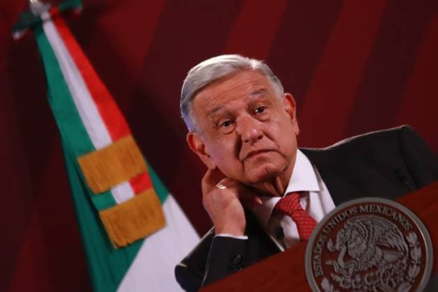 August 04, 2023 in Mexico City, Mexico: President of Mexico, Andres Manuel Lopez Obrador, speaks during the morning news conference in front of reporters at the National Palace. on August 04, 2023 in Mexico City, Mexico. Mexico City Mexico - ZUMAe321 20230804_zia_e321_001 Copyright: xCarlosxSantiagox
