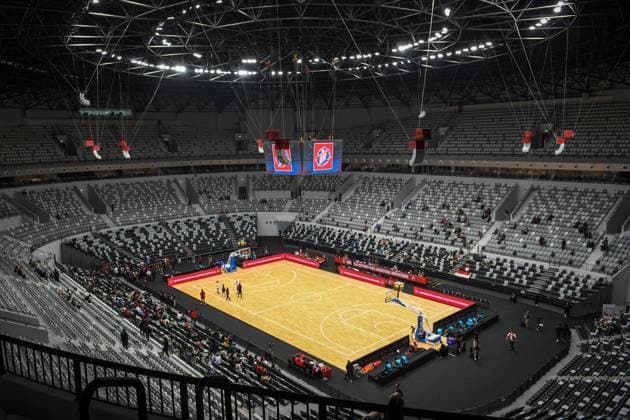 FIBA World Cup 2023 Stadium in Indonesia The atmosphere inside the Indonesia Arena basketball stadium in Jakarta, Friday 4 August 2023. The Indonesian government has prepared the Indonesia Arena basketball stadium as a center for the 2023 Basketball World Cup or FIBA ‹‹World Cup which will be held in Jakarta from 25 August to 10 September 2023. Indonesia will host several matches in Group G and Group H. Apart from Indonesia, the 2023 FIBA ‹‹World Cup also chose the Philippines and Japan as hosts.  Copyright: xMuchlisxAkbarx xOpnxImagesx
