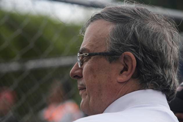 August 5, 2023, Mexico City, Mexico City, Mexico: MARCELO EBRARD, presidential candidate for the Morena party during the inauguration of the neighbourhood tournament where 198 teams have registered so far Mexico City Mexico - ZUMAs310 20230805_zip_s310_007 Copyright: xLuisxExSalgadox