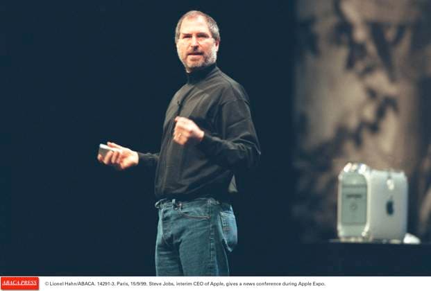 14291 03 Lionel Hahn ABACA. 14291-3. Paris, 15 9 99. Steve Jobs, interim CEO of Apple, gives a news conference during Apple Expo.  Copyright: xHahnxLionel ABACAx 14291_03 HahnxLionel ABACAx 14291_03