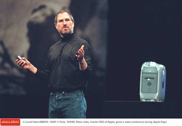 14291 07 Lionel Hahn ABACA. 14291-7. Paris, 15 9 99. Steve Jobs, interim CEO of Apple, gives a news conference during Apple Expo.  Copyright: xHahnxLionel ABACAx 14291_07 HahnxLionel ABACAx 14291_07