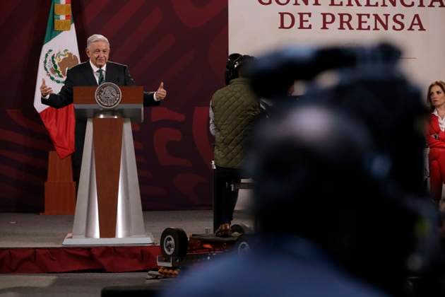 August 7, 2023, Mexico City, Mexico: Mexican President Andres Manuel Lopez Obrador during his daily press conference at the National Palace in Mexico City. on August 7, 2023 in Mexico City, Mexico Mexico City Mexico - ZUMAe321 20230807_zia_e321_025 Copyright: xLuisxBarronx