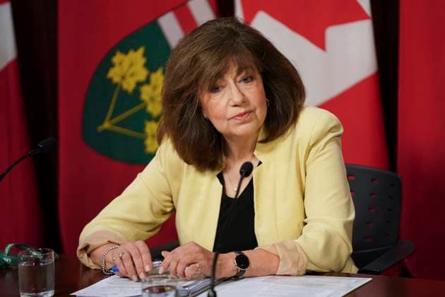 August 9, 2023, Toronto, ON, Canada: Ontario Auditor General Bonnie Lysyk speaks to the media during a press conference regarding her Special Report on Changes to the Greenbelt, at Queens Park, in Toronto, Wednesday, Aug. 9, 2023. Toronto Canada  - ZUMAc35_ 20230809_zaf_c35_017 Copyright: xArlynxMcadoreyx