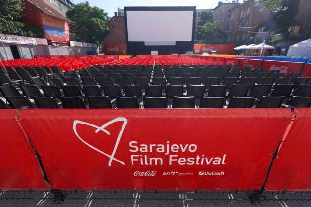 29th Sarajevo Film Festival: Open Air Cinema Open air cinema Metalac is prepared for the Sarajevo Film Festival, in Sarajevo, Bosnia and Herzegovina, on August 09, 2023. The 29th Sarajevo Film Festival will take place from 11th to 18th of August 2023. ArminxDurgut PIXSELL