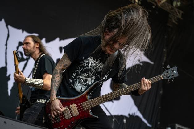 Richard Cabeza of Swedish music band Dismember performs during the Brutal Assault music festival focused on metal, on August 10, 2023, at the Josefov Fortress in Jaromer, Czech Republic. (CTKxPhoto DavidxTanecek) CTKPhotoP2023081006836  CTKPhotoP2023081006836
