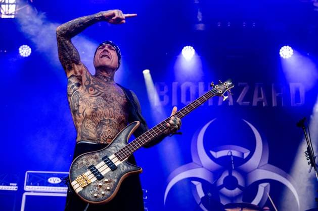Evan Seinfeld of US music band Biohazard performs during the Brutal Assault music festival focused on metal, on August 10, 2023, at the Josefov Fortress in Jaromer, Czech Republic. (CTKxPhoto DavidxTanecek) CTKPhotoP2023081007132  CTKPhotoP2023081007132