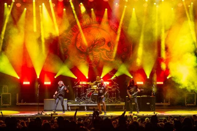 Brazil music group Sepultura performs during the Brutal Assault music festival focused on metal, on August 10, 2023, at the Josefov Fortress in Jaromer, Czech Republic. (CTKxPhoto DavidxTanecek) CTKPhotoP2023081008349  CTKPhotoP2023081008349