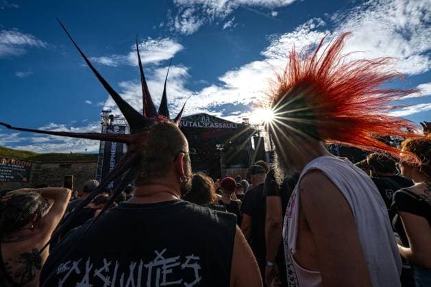 The final day of the Brutal Assault music festival focused on metal was held on August 12, 2023, at the Josefov Fortress in Jaromer, Czech Republic. (CTKxPhoto DavidxTanecek) CTKPhotoP2023081205201  CTKPhotoP2023081205201