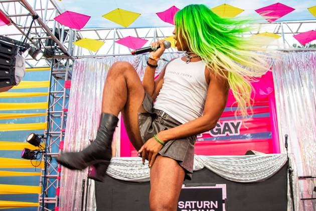August 11, 2023, San Francisco, California, United States: SATURN RISIN9 plays Fake and Gay day at the Delores Stage on Friday August 11th, 2023 during Day 1 of Outside Lands Music Festival. Shot by San Francisco United States - ZUMAs181 20230811_zea_s181_069 Copyright: xAnniexLesserx