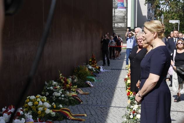 Bilder des Jahres 2023, News 08 August News Themen der Woche KW32 News Bilder des Tages Franziska Giffey, BÜRGERMEISTEIRN VON BERLIN UND SENATORIN FÜR WIRTSCHAFT, ENERGIE UND BETRIEBE; Gedenkandacht 62. Jahrestag Bau Berliner Mauer, am 13.08.2023 in Berlin, (Kapelle der Versöhnung, Bernauer Straße 4), Deutschland, Dr. Frank Gaeth *** Franziska Giffey, MAYOR OF BERLIN AND SENATOR FOR ECONOMICS, ENERGY AND BUSINESS Commemorative 62nd anniversary of the construction of the Berlin Wall, on 13 08 2023 in Berlin, Chapel of Reconciliation, Bernauer Straße 4 , Germany, Dr Frank Gaeth