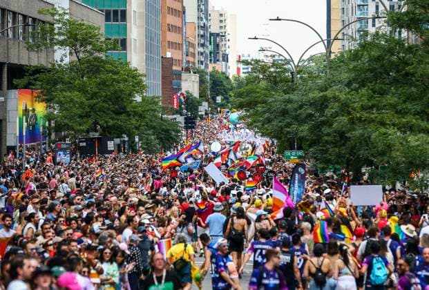 August 13, 2023, Montreal, Quebec, Canada: Montreal Pride Parade draws thousands for 2023 event after last yearÃ¢â‚¬â ¢s abrupt cancellation. Just a year after being canceled at the last minute, Montreal s Pride Parade organisators made it big this summer. With 15,500 people taking part in its parade, Montreal Pride announced that it was experiencing Ã¢â‚¬oea record yearÃ¢â‚¬Â on Sunday afternoon. Montreal Canada - ZUMAs278 20230813_zip_s278_012 Copyright: xSerkanxSenturkx