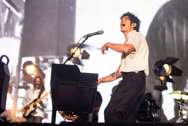 August 13, 2023, San Francisco, California, United States: The 1975 - Matt Healy performs during Day 3 of Outside Lands Music Festival on Sunday August 13th, 2023 in San Francisco, California. San Francisco United States - ZUMAs181 20230813_zea_s181_085 Copyright: xAnniexLesserx