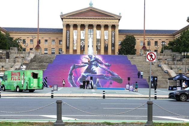 PHILADELPHIA, PA: AUGUST 15: Warner Bros. Pictures, DC Comics and Philadelphia Film Society Present the Blue Beetle Hero Award for service to the Philadelphia community to The Block Gives Back at Philadelphia Museum of Art in Philadelphia, Pennsylvania on August 15, 2023. Copyright: xStarxShooterx