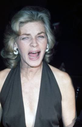 Lauren Bacall was a classic Hollywood film actress, seen here in a close-up, talking at a New York event wearing a black halter dress, 1970s. Photo: Oscar Abolafia Everett Collection (laurenbacall001)OSAB001 J4549 PUBLICATIONXNOTxINxCANxCHNxFRAxITAxJPNxNORxPOLxRUSxESPxUKxUSA Copyright: xx OSAB001 J4549 OSAB001_J4549_H