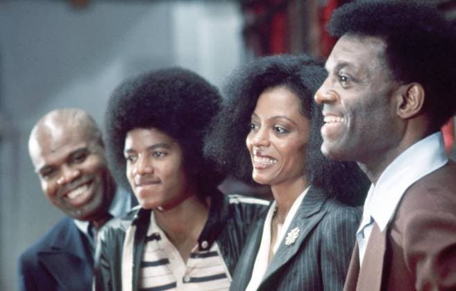 The cast members of the 1978 movie The Wiz , Ted Ross, Michael Jackson, Diana Ross, and Nipsey Russell at New York event, 1970s. Photo: Oscar Abolafia Everett Collection (russell_jackson_ross003)OSAB001 J4588 PUBLICATIONXNOTxINxCANxCHNxFRAxITAxJPNxNORxPOLxRUSxESPxUKxUSA Copyright: xx OSAB001 J4588 OSAB001_J4588_H