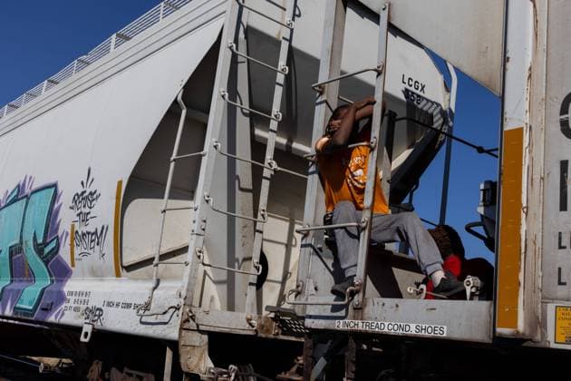 August 16, 2023, Auburn Hills, Michigan, USA: Every day, thousands of migrants arrive at the border between Mexico and the United States aboard a freight train they board in Mexico City. The train, known as La Bestia, has become one of the most frequently used modes of transportation by migrants due to its affordability. However, behind this quest for opportunities and hope, there are also heart-wrenching consequences: many individuals have suffered the loss of limbs, and in tragic cases, some have even lost their lives in the attempt. Auburn Hills USA - ZUMAp241 20230816_zip_p241_007 Copyright: xDavidxPeinadox