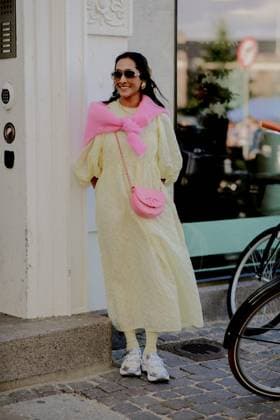 Copenhagen Fashion Week - Street Style Street style, Zeena Shah arriving at Rotate Spring-Summer 2024 show, during Copenhagen Fashion Week, Denmark, on August , 2023. Photo by Marie-Paola Bertrand-Hillion ABACAPRESS.COM Copenhagen Denmark  Copyright: xBertrand-HillionxMarie-Paola ABACAx 864343_069 Bertrand-HillionxMarie-Paola ABACAx 864343_069