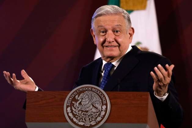 The president of Mexico, Andres Manuel Lopez Obrador in conference with reporters August 21, 2023, Mexico City, Mexico: The President of Mexico, Andres Manuel Lopez Obrador at the daily press conference at the National Palace in Mexico City. on August 21, 2023 in Mexico City, Mexico (Photo by Luis Barron Eyepix Group). Copyright: xLuisxBarronx xEyepixxGroupx LB_20230821_AMLO21