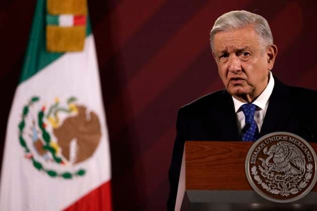 The president of Mexico, Andres Manuel Lopez Obrador in conference with reporters August 21, 2023, Mexico City, Mexico: The President of Mexico, Andres Manuel Lopez Obrador at the daily press conference at the National Palace in Mexico City. on August 21, 2023 in Mexico City, Mexico (Photo by Luis Barron Eyepix Group). Copyright: xLuisxBarronx xEyepixxGroupx LB_20230821_AMLO15