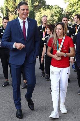 The President of the Spanish Government, Pedro Sánchez, during a meeting with the Spanish womens national soccer team as the winner of the World Cup in Madrid August 22, 2023 Pedro Sanchez receives the womens national soccer team at the Moncloa after their victory in the World Cup Cordon Press  Fernando.Calvo