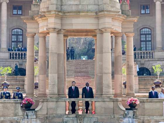 News Themen der Woche KW34 Südafrika, Cyril Ramaphosa empfängt Xi Jinping in Pretoria (230822) -- PRETORIA, Aug. 22, 2023 -- Chinese President Xi Jinping and South African President Cyril Ramaphosa hold talks in Pretoria, South Africa, Aug. 22, 2023. ) SOUTH AFRICA-PRETORIA-CHINA-XI JINPING-RAMAPHOSA-TALKS YinxBogu 
