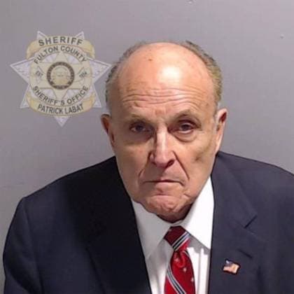 August 22, 2023, Atlanta, Georgia, USA: Booking photo of Rudolph Giuliani as provided by the Ã¢â‚¬â ¢s Office in Fulton County in Atlanta, Georgia on Wednesday August 23, 2023. Giuliani is charged alongside former President Donald Trump and 17 others, who are accused by Fulton County District Attorney Fani Willis of scheming to subvert the will of Georgia voters to keep the Republican president in the White House after he lost to Democrat Joe Biden. HO PI Atlanta USA - ZUMAp124 20230822_zaa_p124_006 Copyright: xFultonxCountyxSheriffx