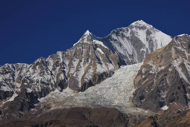 Mount Dhaulagiri and ice fall Seventh highest mountain in the world. Majestic Dhaulagiri. Dhaulagiri ice fall. Copyright: xZoonar.com UrsulaxPerretenx 10109980