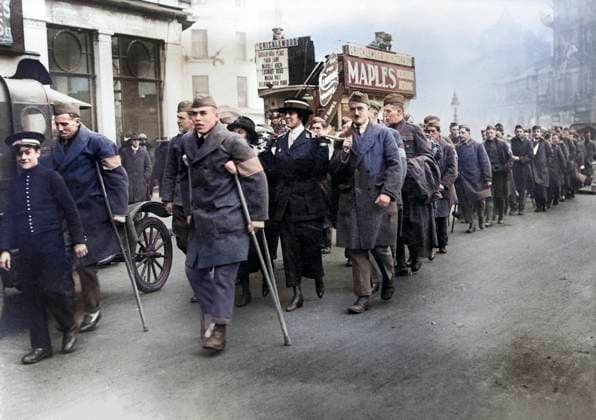 Red Cross section of Victory Day Parade, London, England, UK, American National Red Cross Photograph Collection, November 11, 1918  Copyright: xCircaxImagesx ghi-circa11730