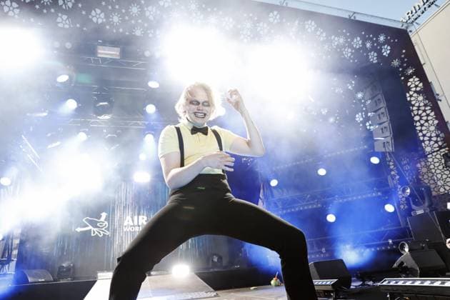 Bilder des Jahres 2023, Entertainment 08 August Entertainment Themen der Woche KW34 Entertainment Bilder des Tages Aapo The Angus Rautio of Finland during the Air Guitar World Championships in Oulu, Finland, on August 25, 2023. Oulu Finland  Copyright: xEevaxRiiheläx LKFTVX20230825224432DXXD