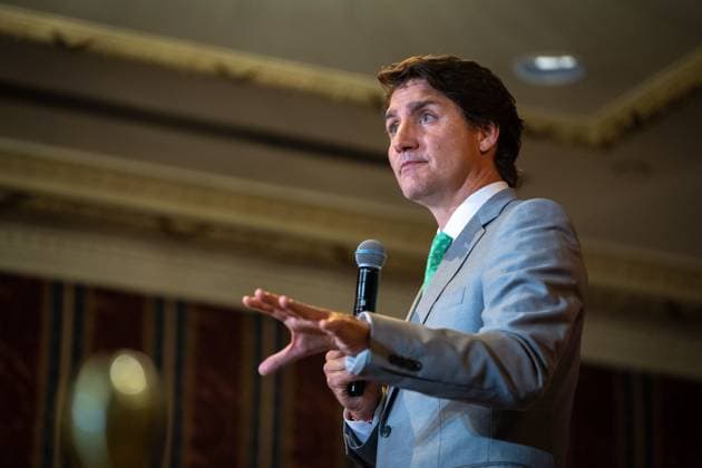 August 25, 2023, VANCOUVER, BC, CANADA: Prime Minister Justin Trudeau speaks during a Liberal Party of Canada fundraising event in Vancouver, on Friday, August 25, 2023. VANCOUVER CANADA  - ZUMAc35_ 20230825_zaf_c35_211 Copyright: xEthanxCairnsx