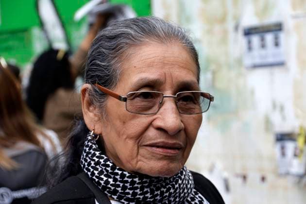 August 25, 2023, Mexico City, Mexico: Tita Radilla, daughter of social leader Rosendo Radilla Pacheco, victim of forced disappearance at the hands of the Mexican Army on August 25, 1974. The protest and placement of the photograph Rosendo Radilla in the Glorieta a The Disappeared on Reforma Avenue in Mexico City. on August 25, 2023 in Mexico City, Mexico Mexico City Mexico - ZUMAe321 20230825_zia_e321_022 Copyright: xLuisxBarronx